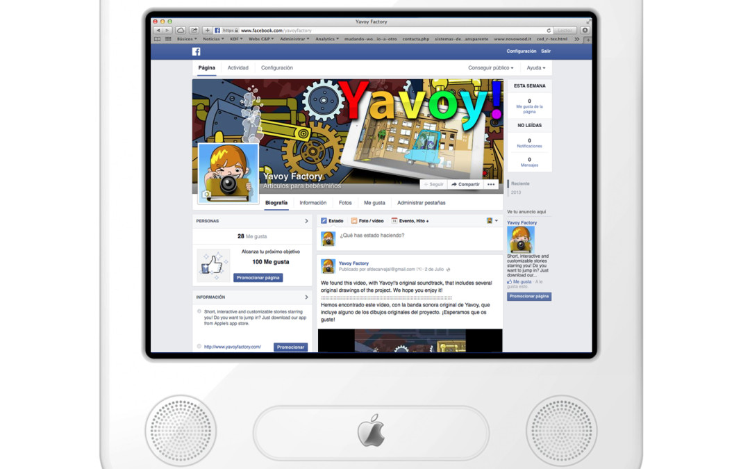 Página de Youtube para Yavoy! Factory